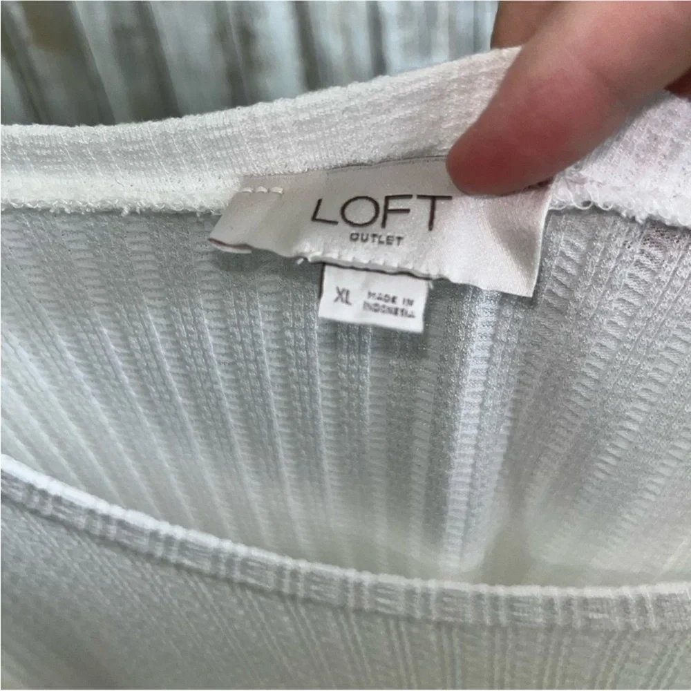 Loft White Knit Blouse - Picture 4 of 4